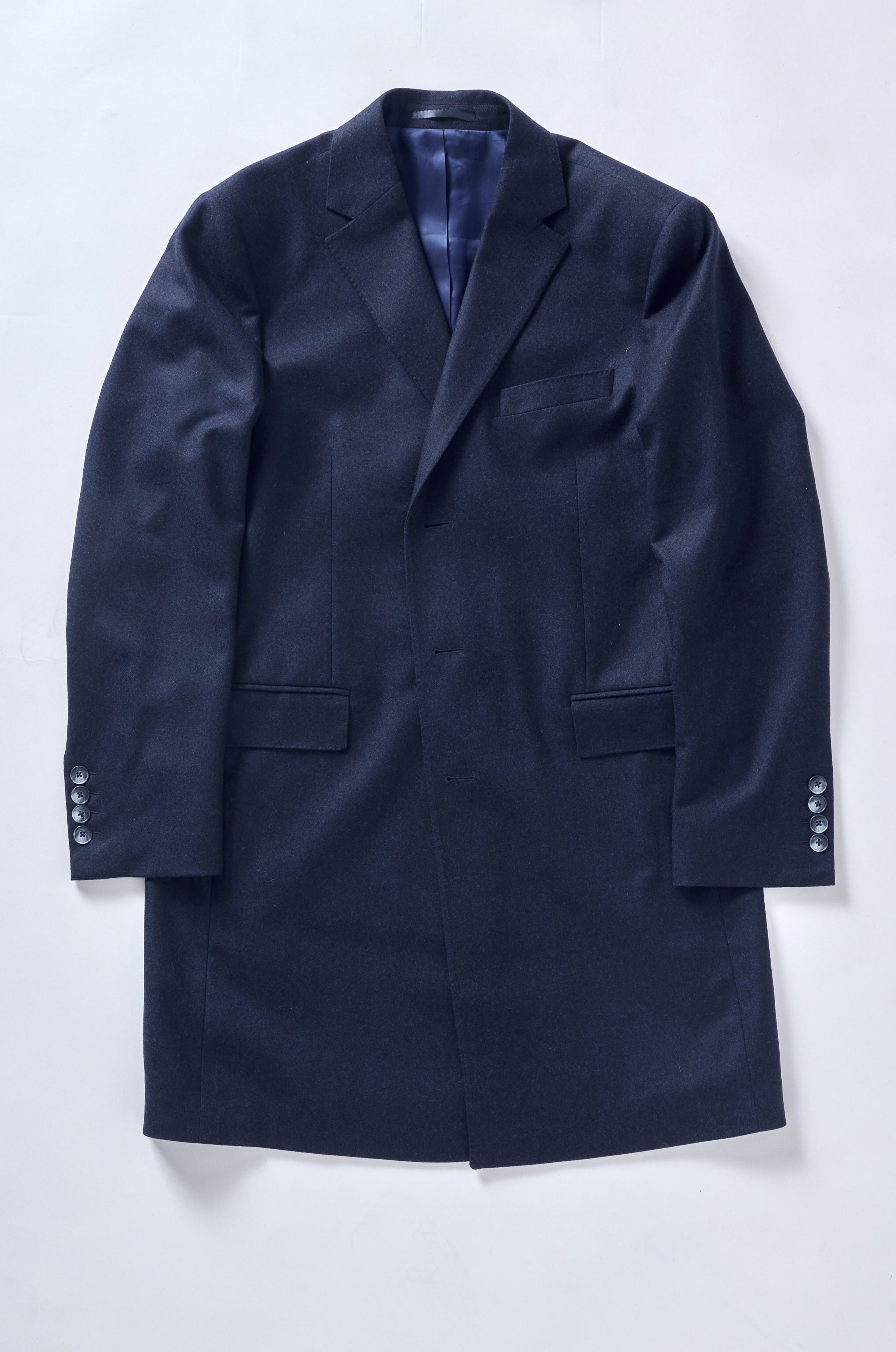 Navy Wool Overcoat