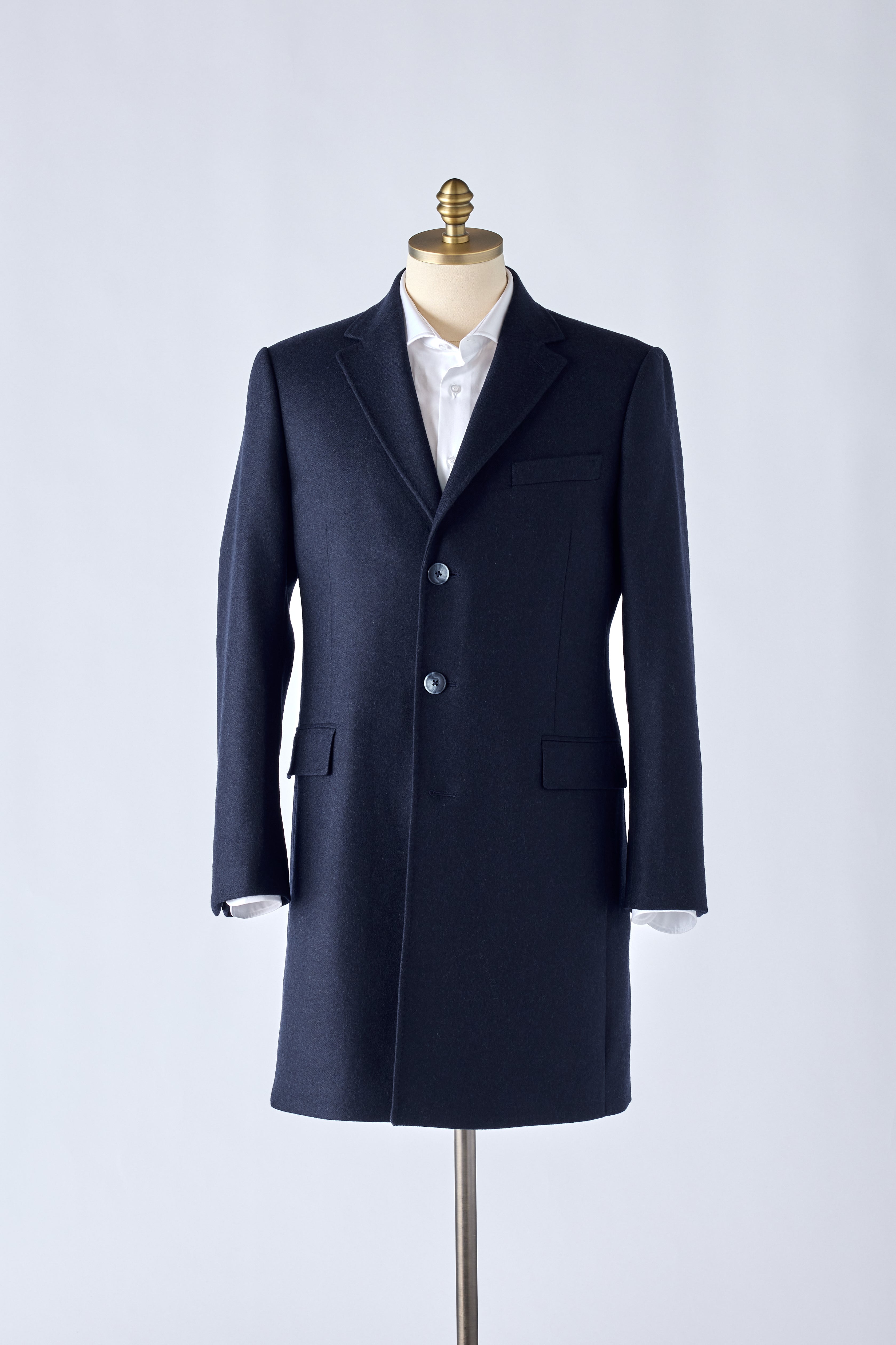 Navy Wool Overcoat