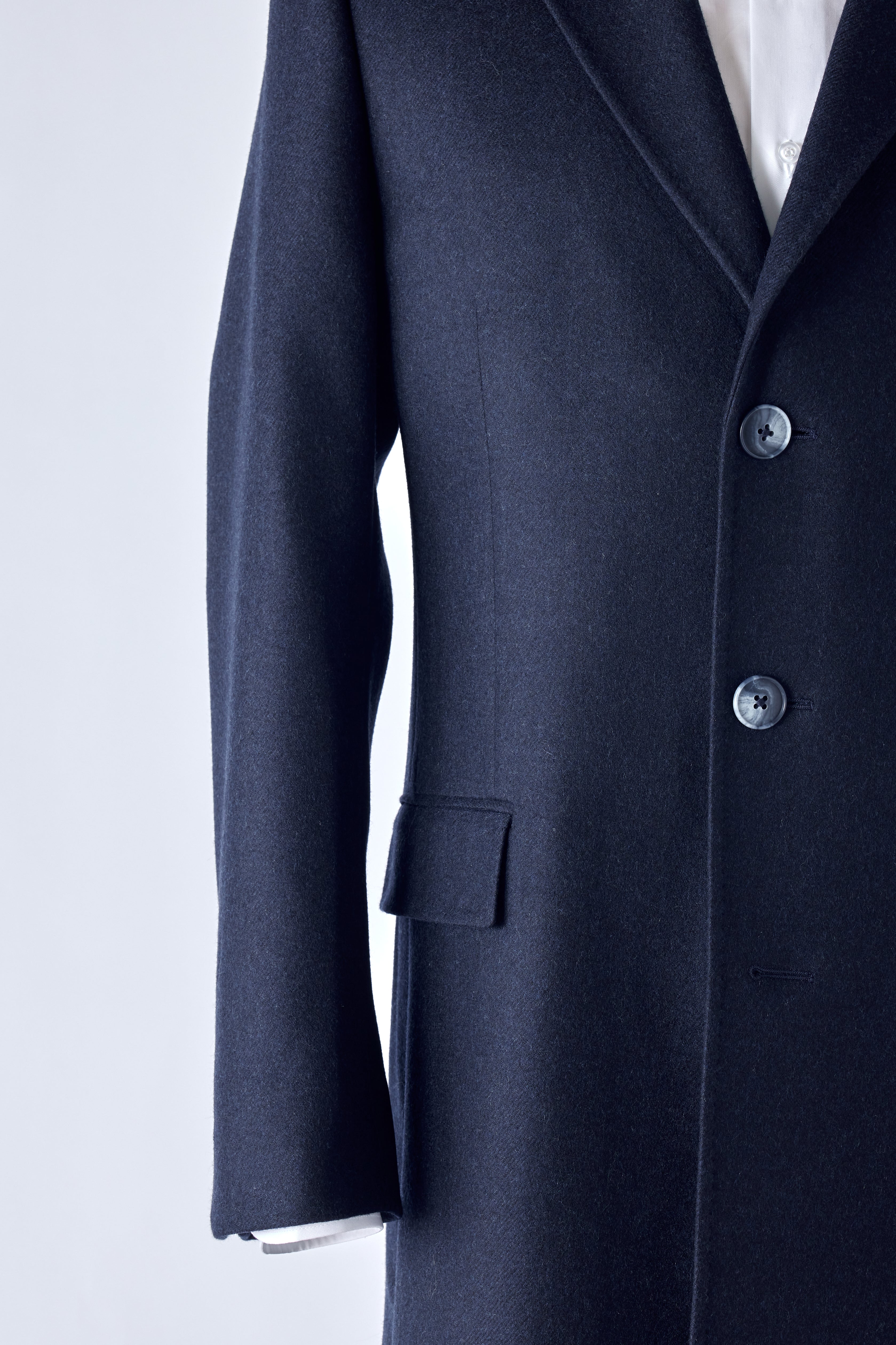 Navy Wool Overcoat