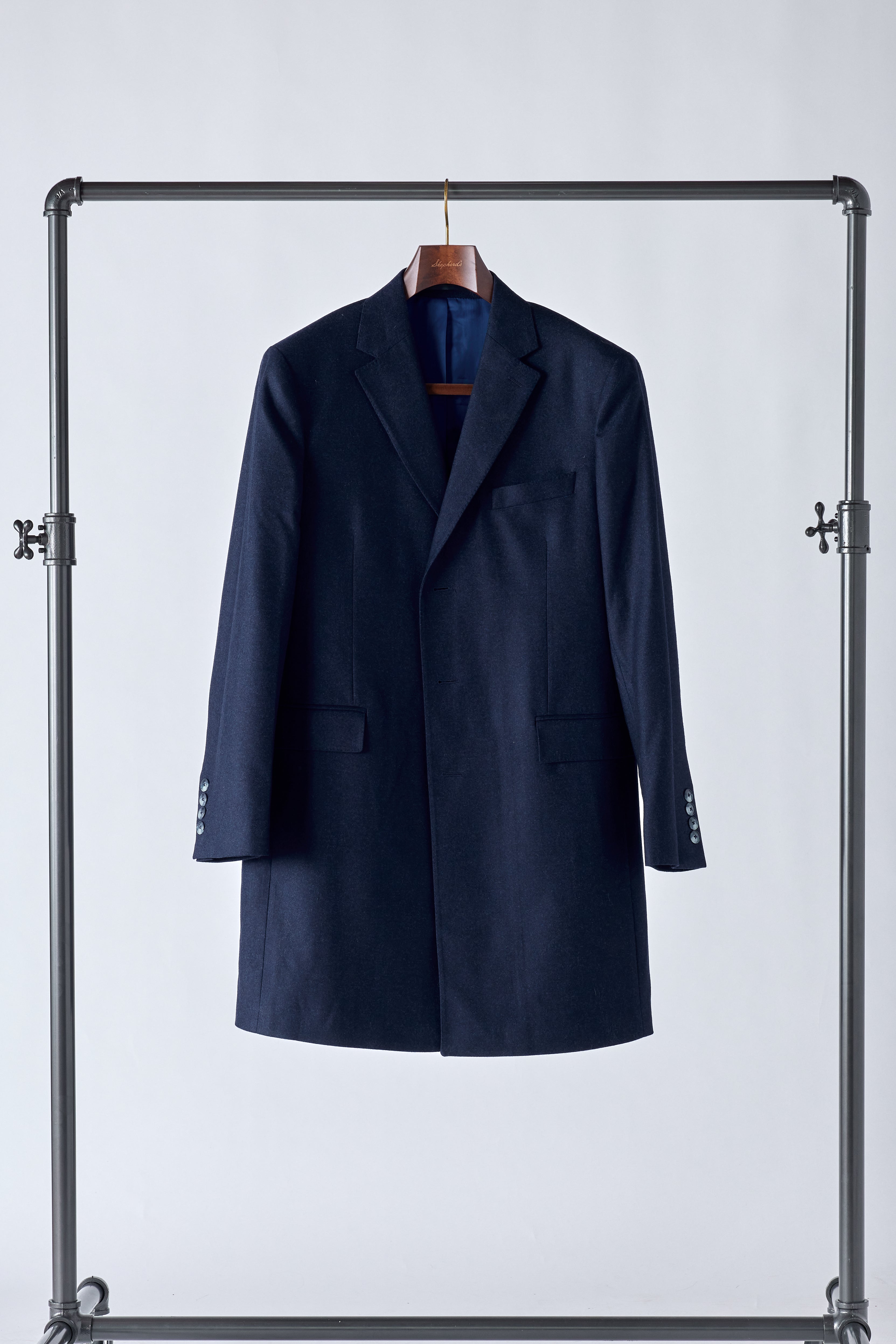 Navy Wool Overcoat