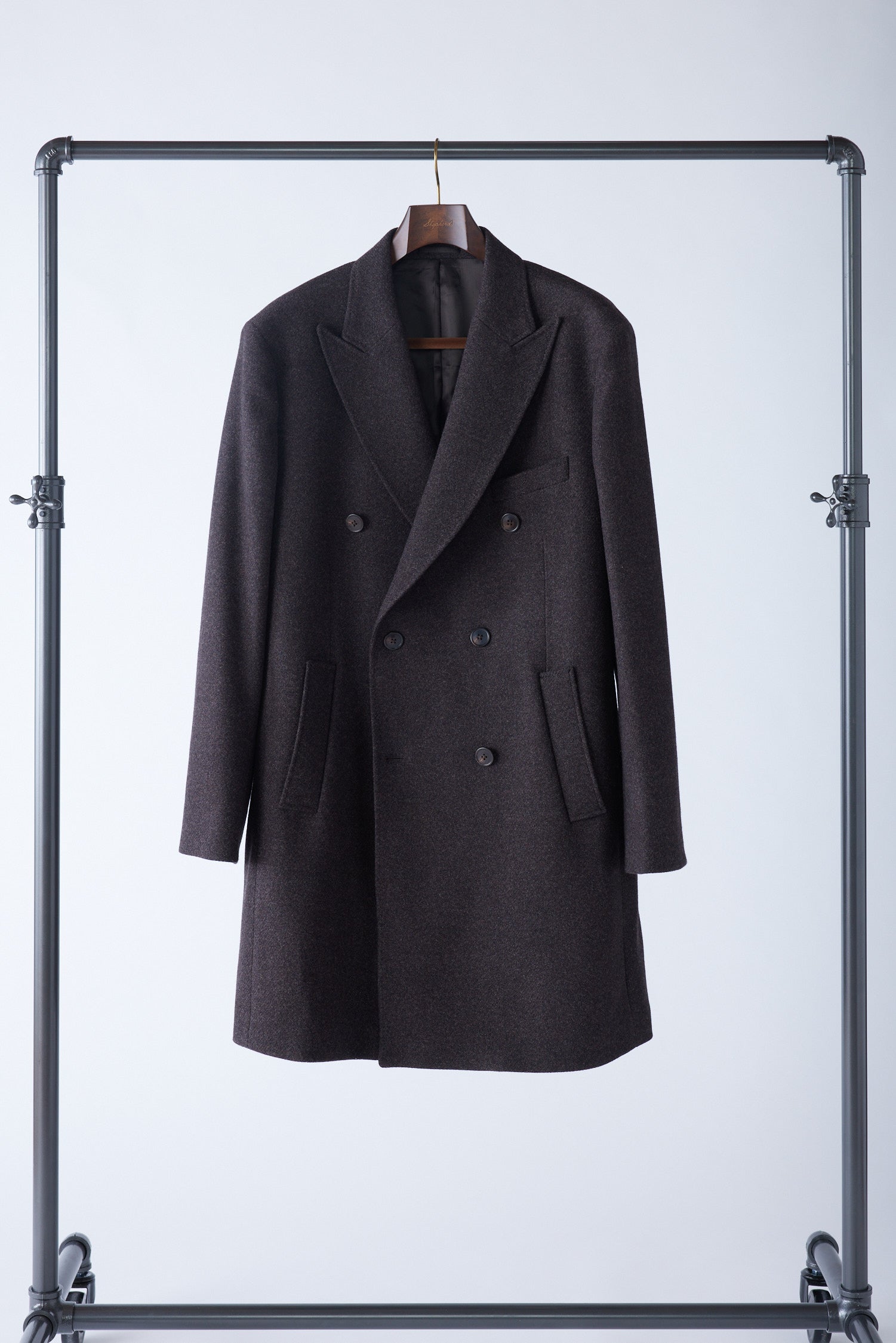 Peak Lapel Double-Breasted Topcoat - Shepherd's Clothing Inc