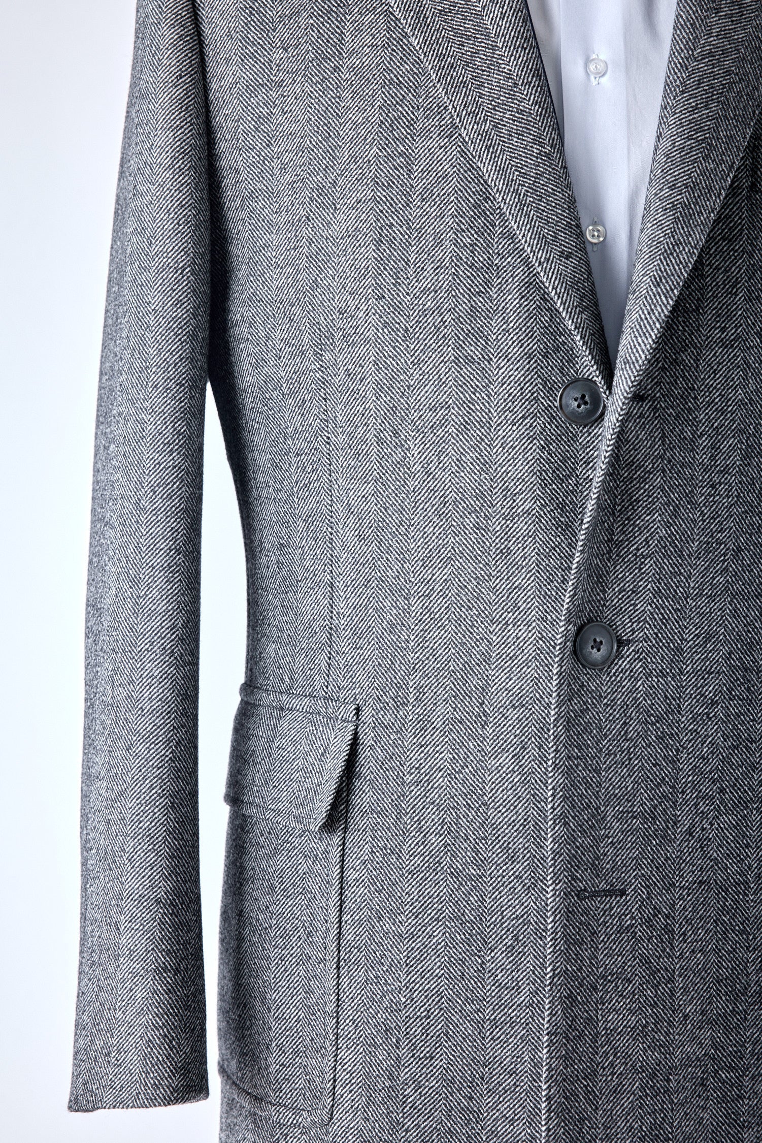 Peak Lapel Herringbone Topcoat - Shepherd's Clothing Inc