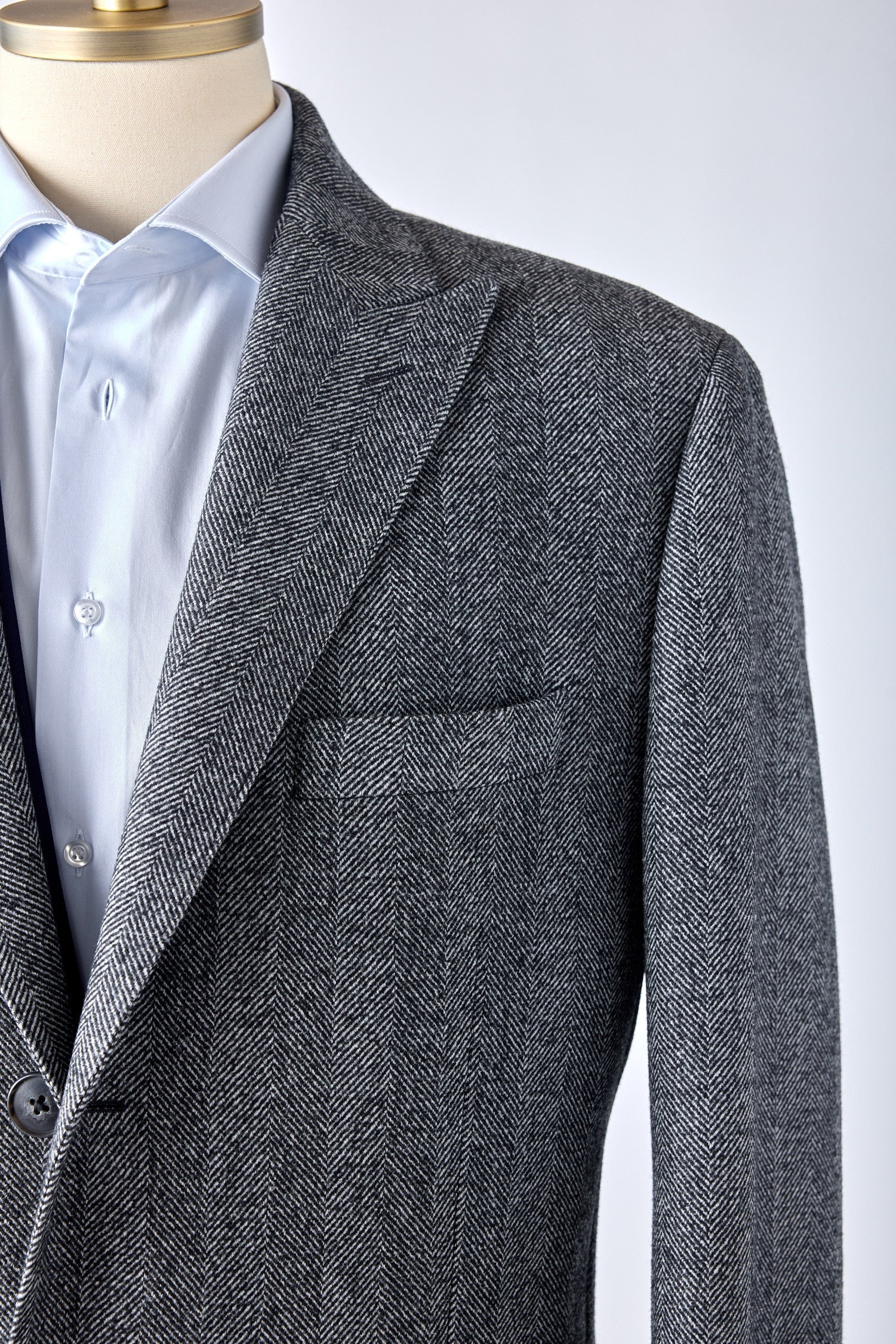 Peak Lapel Herringbone Topcoat - Shepherd's Clothing Inc