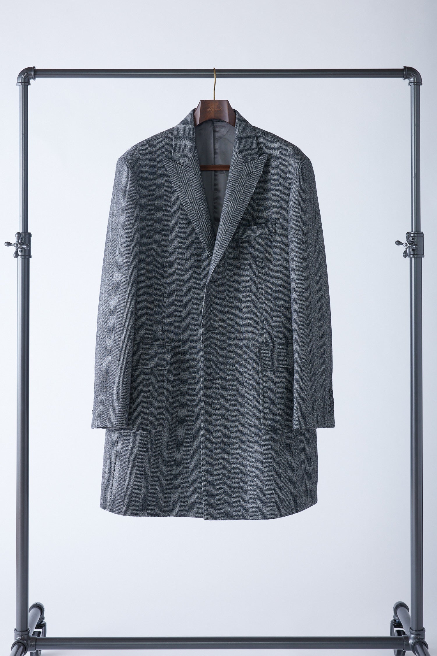 Peak Lapel Herringbone Topcoat - Shepherd's Clothing Inc