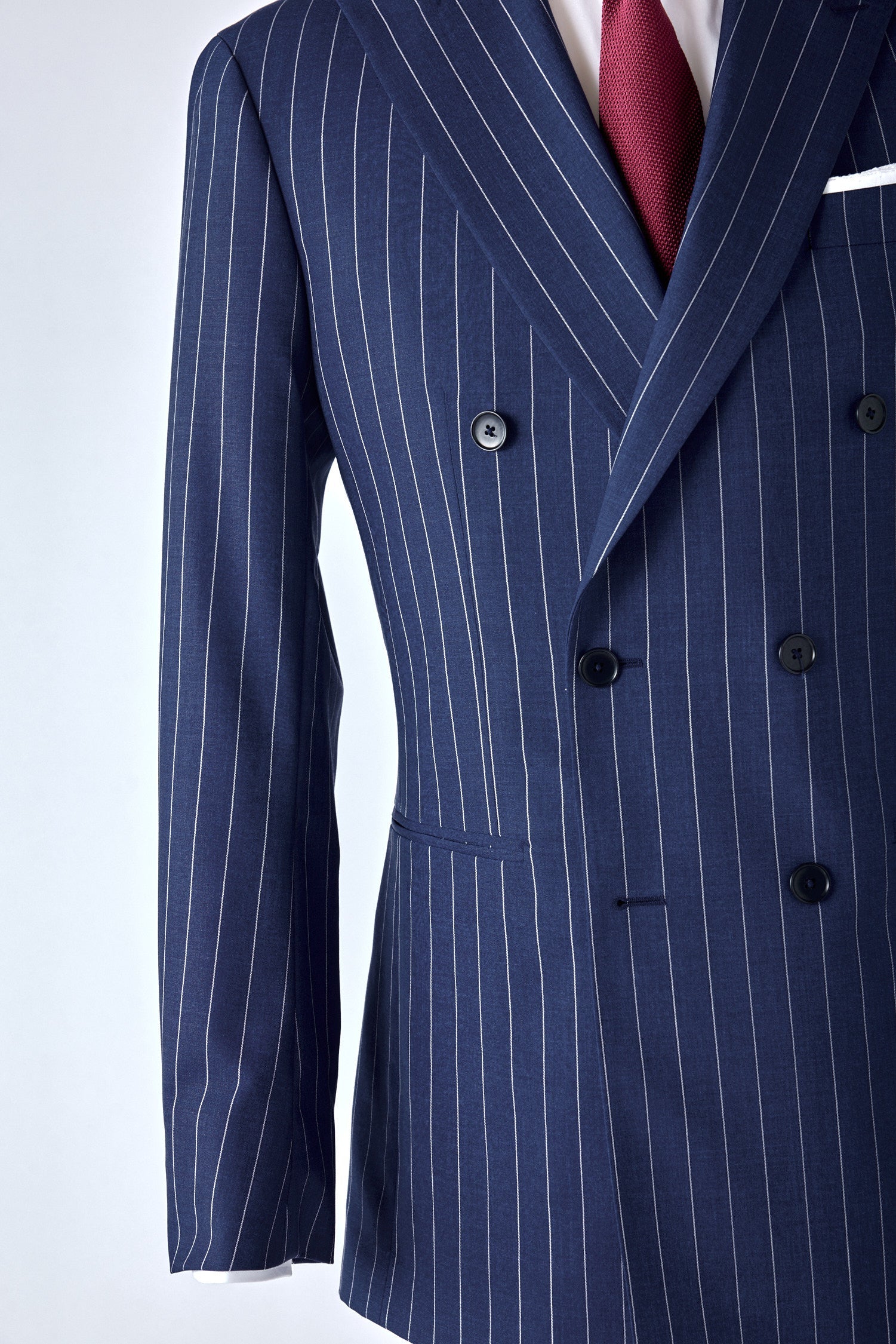 No. 2 Navy Pinstripe Double-Breasted Suit - Shepherd's Clothing Inc